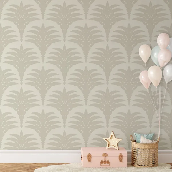 Beautiful__Silver__Floral____Wall_Mural,_Pvc_Free_Wall_Covering
