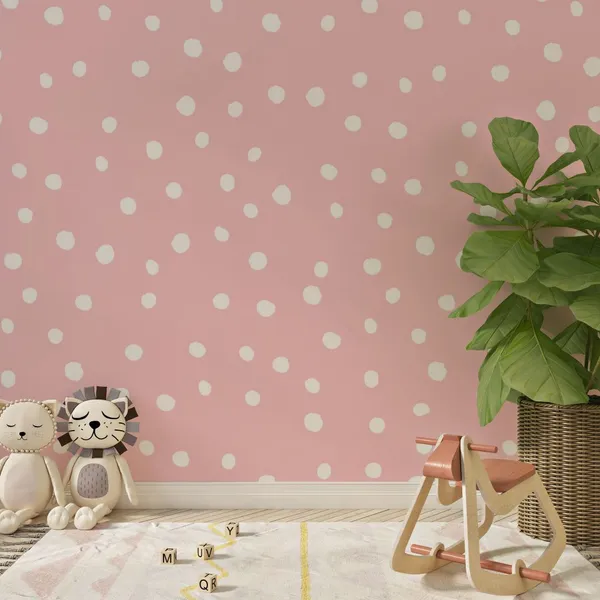 Cute_Pink_Minimalist_Background._Vector_Seamless_Pattern_With_Simple_Shapes,_Small_Rhombuses,_Diamonds,_Dots_In_Regular_Grid.