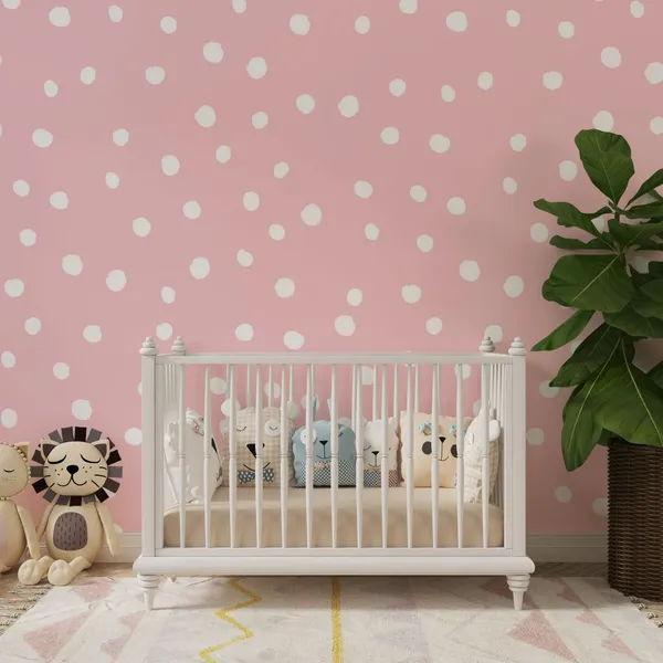 Cute_Pink_Minimalist_Background._Vector_Seamless_Pattern_With_Simple_Shapes,_Small_Rhombuses,_Diamonds,_Dots_In_Regular_Grid.
