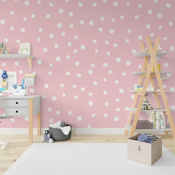 Cute_Pink_Minimalist_Background._Vector_Seamless_Pattern_With_Simple_Shapes,_Small_Rhombuses,_Diamonds,_Dots_In_Regular_Grid.