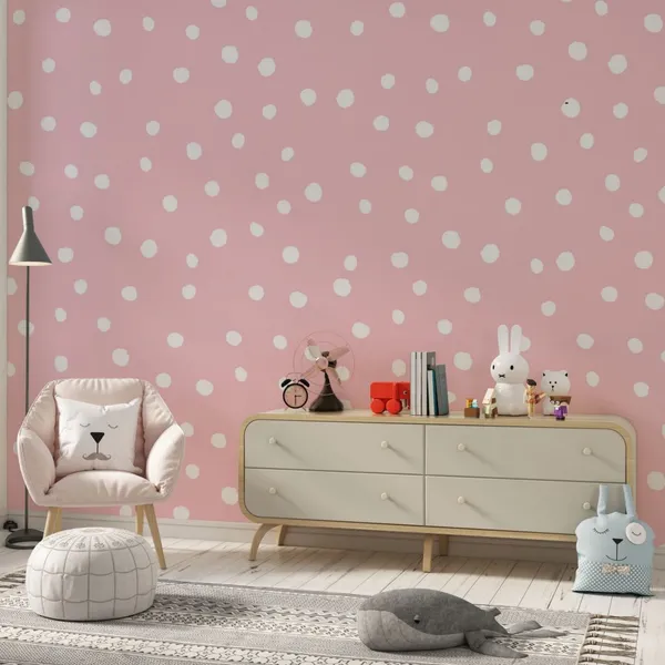 Cute_Pink_Minimalist_Background._Vector_Seamless_Pattern_With_Simple_Shapes,_Small_Rhombuses,_Diamonds,_Dots_In_Regular_Grid.