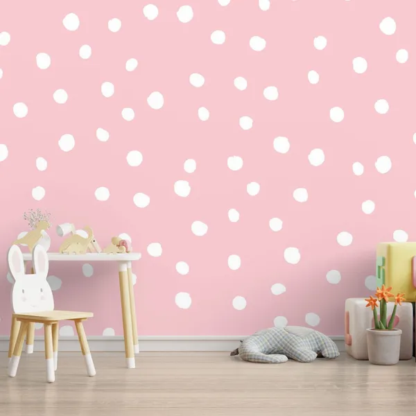 Cute_Pink_Minimalist_Background._Vector_Seamless_Pattern_With_Simple_Shapes,_Small_Rhombuses,_Diamonds,_Dots_In_Regular_Grid.