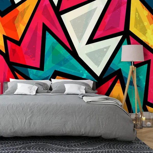 Abstract_Colorful_Geometric_Seamless_Pattern_With_Grunge_Effect_(Raster_Version)_Mural_Wallpaper_Pvc_Free