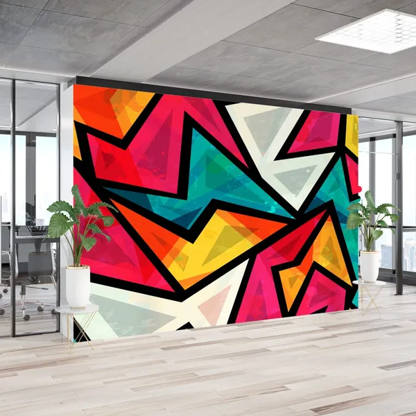 Abstract_Colorful_Geometric_Seamless_Pattern_With_Grunge_Effect_(Raster_Version)_Mural_Wallpaper_Pvc_Free
