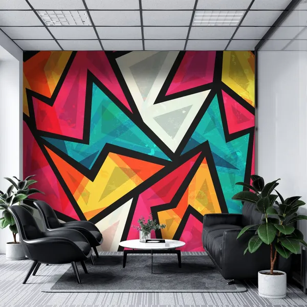 Abstract_Colorful_Geometric_Seamless_Pattern_With_Grunge_Effect_(Raster_Version)_Mural_Wallpaper_Pvc_Free