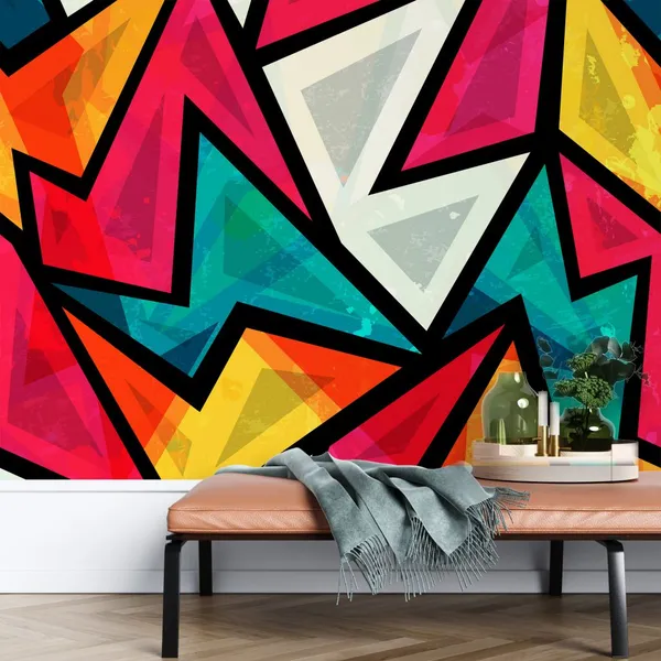 Abstract_Colorful_Geometric_Seamless_Pattern_With_Grunge_Effect_(Raster_Version)_Mural_Wallpaper_Pvc_Free
