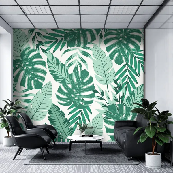 Beautiful_Abstract_Greenish_Leaves_Art,_Mural_Wallpaper,_Pvc_Free,_Wall_Covering.
