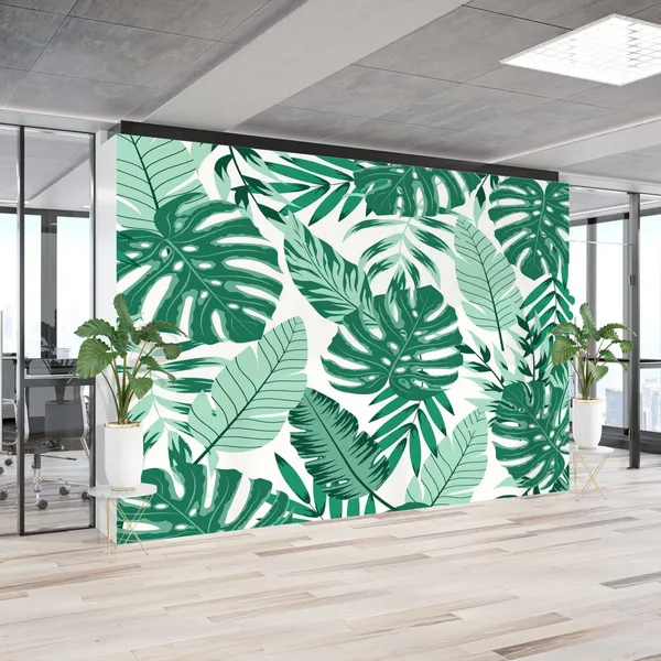 Beautiful_Abstract_Greenish_Leaves_Art,_Mural_Wallpaper,_Pvc_Free,_Wall_Covering.