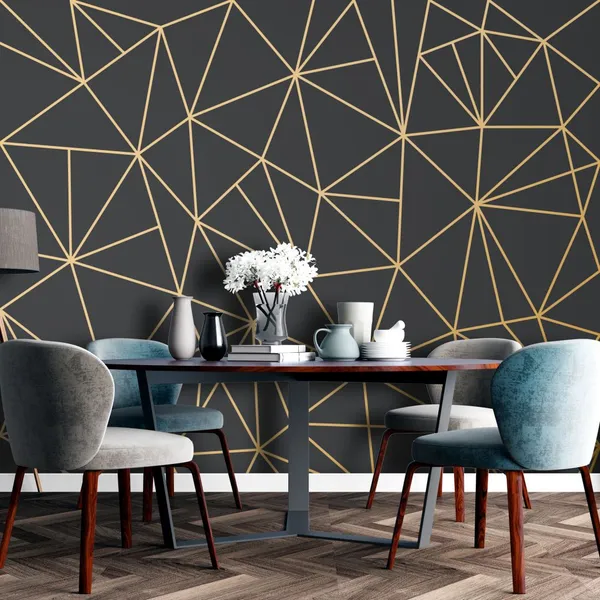 Golden_Lines_And_Squares_In_Geometric_Seamless_Pattern_Over_Black_Background._For_Fabric,_Textile,_Backgrounds_And_Wallpapers._The_Tile_Is_Seamless_Mural_Wallpaper