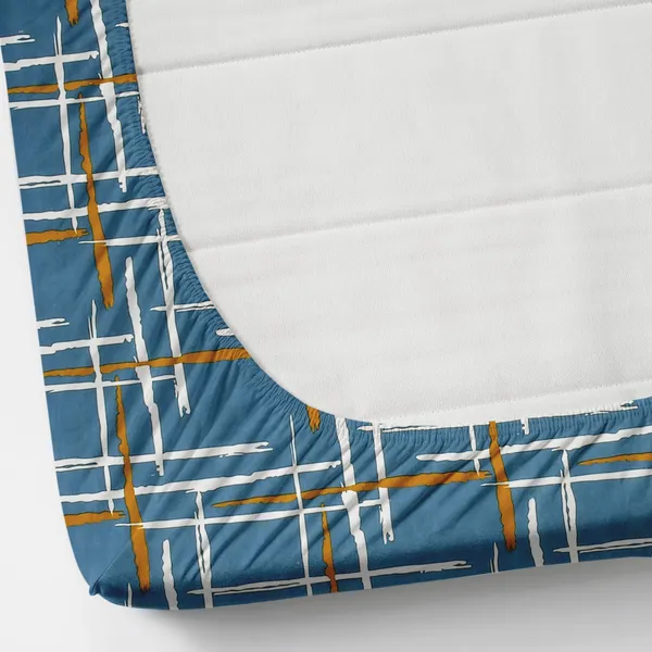 Blue_Cotton_Elastic_Fitted_Bedsheets_300_TC_With_2_Pillow_Covers