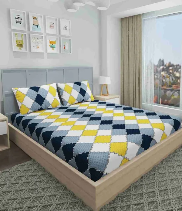 WHITE_CARPET_Cotton_Elastic_Fitted_Bedsheets_200_TC_With_2_Pillow_Covers