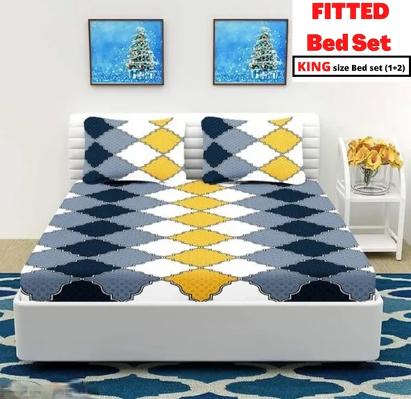 WHITE_CARPET_Cotton_Elastic_Fitted_Bedsheets_200_TC_With_2_Pillow_Covers