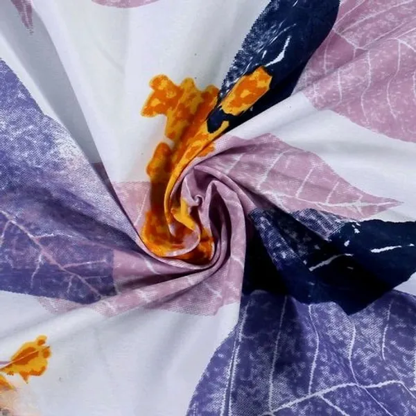 PINK_LEAF_Premium__Fitted_Elastic_Bedsheet_With_Two_Pillow_Covers_(72X78X_Upto_10_Inches)_&_360_Degree_Elasticated