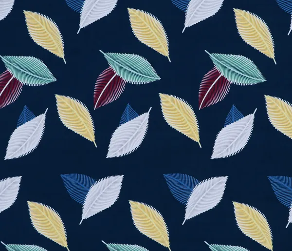 BLUE_LEAFS_220TC_Cotton_Elastic_Fitted_King/Queen_Size_Bedsheets_With_2_Pillow_Covers