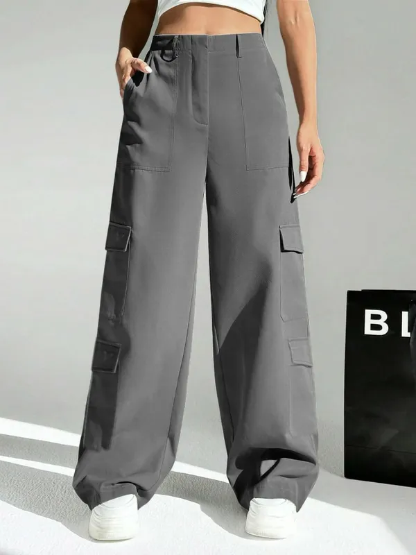 Dark_Grey_Korean_8_Pocket_Cargos_For_Women
