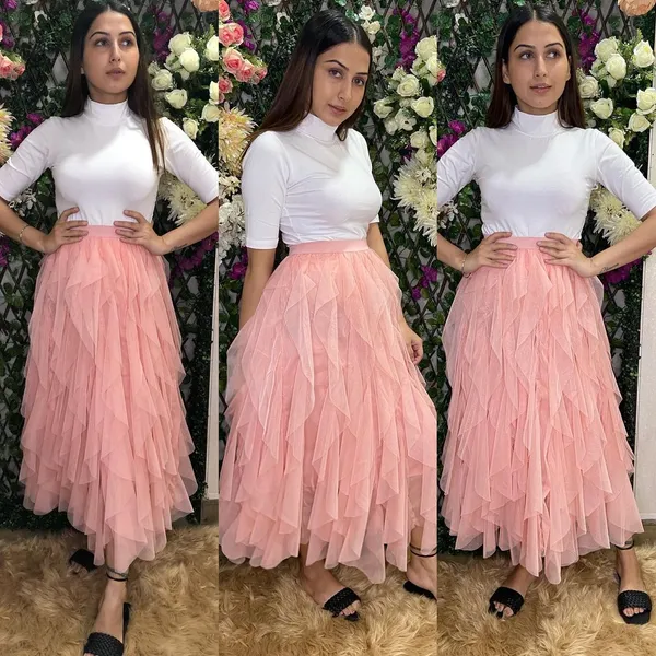 High Buy Net Long Skirt Pink Price in India Buy High Buy Net Long Skirt Pink online at undefined