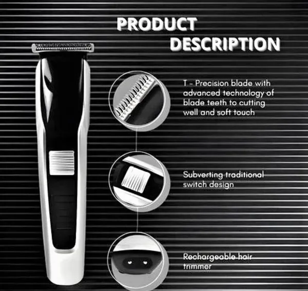 CHARTBUSTERS_AT-538_Rechargeable_Hair_Beard_Trimmer_for_Men_Trendy_Styler_HTC_Trimmer_Stainless_Steel_Sharp_Blade_Beard_Shaver_(Black)