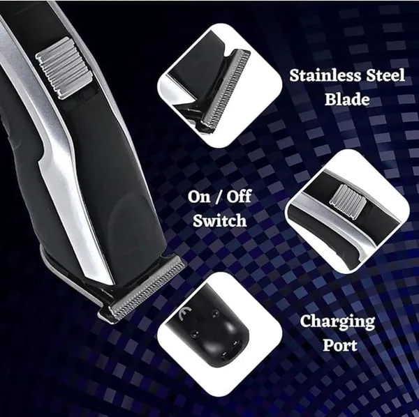 CHARTBUSTERS_AT-538_Rechargeable_Hair_Beard_Trimmer_for_Men_Trendy_Styler_HTC_Trimmer_Stainless_Steel_Sharp_Blade_Beard_Shaver_(Black)