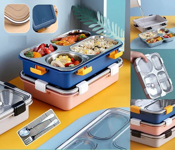 Stainless_Steel_Lunch_Boxes_(4_Compartment_Lunch_Box)_(Blue_Color),_200_milliliter