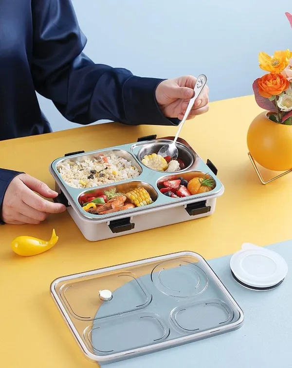 Stainless_Steel_Lunch_Boxes_(4_Compartment_Lunch_Box)_(Blue_Color),_200_milliliter
