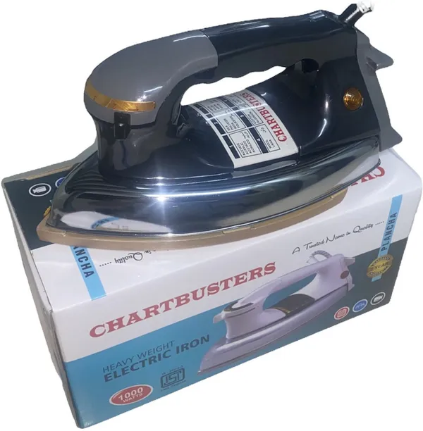 Black_&_Grey_1.5Kg_Heavy_Weight_Instant_Heat_Gold_Plate_Coated_Non_Stick_1000_W_Dry_Iron