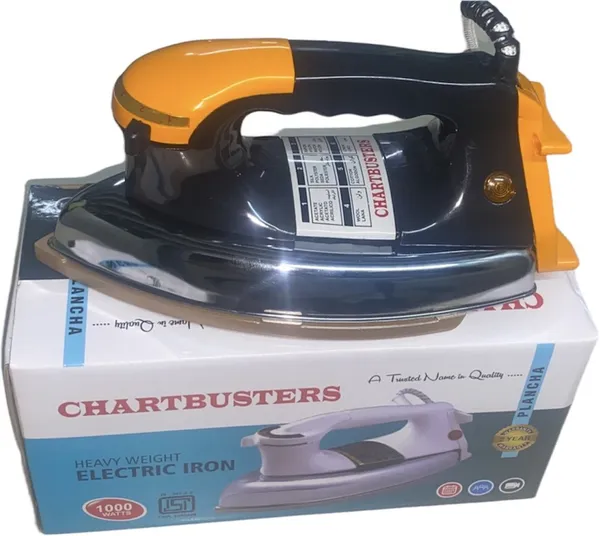 Black_&_Orange_1.5Kg_Heavy_Weight_Instant_Heat_Gold_Plate_Coated_Non_Stick_1000_W_Dry_Iron