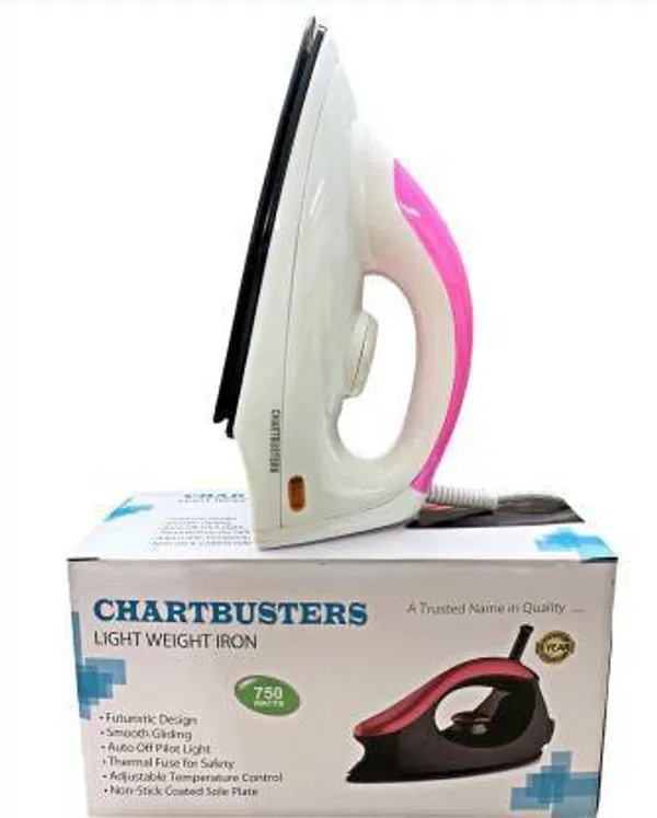 Pink_&_White_750_Watts_Light_Weight_Non-Stick_Dry_Iron
