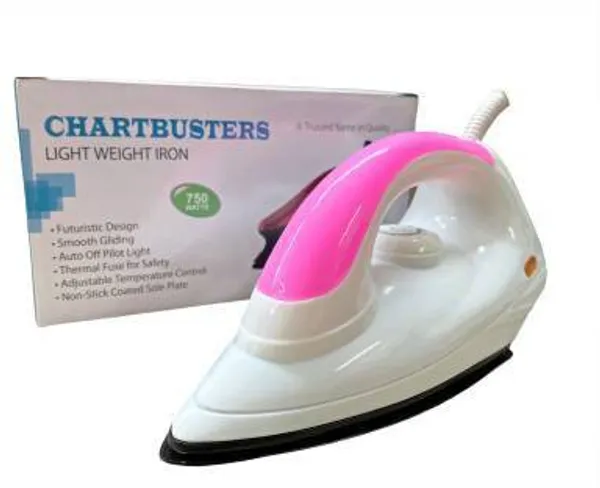 Pink_&_White_750_Watts_Light_Weight_Non-Stick_Dry_Iron