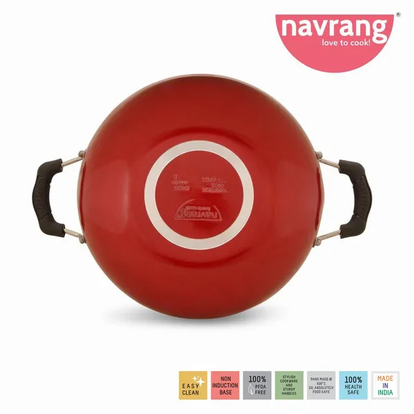 Red_Non_Stick_Non_Induction_Aluminium_Kadai_Economy_Medium,230Mm