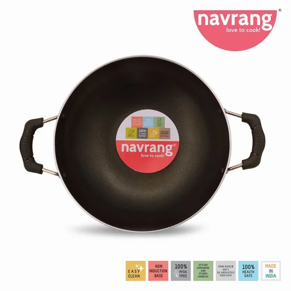Red_Non_Stick_Non_Induction_Aluminium_Kadai_Economy_Medium,230Mm