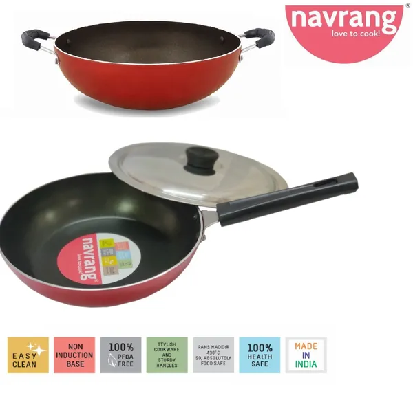 Red_Nonstick_Three_Pieces_Cookware_Set_Kadai_And_Fry_Pan_With_Common_SS_Lid