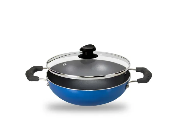 Set_of_3_pcs_Blue_Nonstick__Kadai_200,_Frypan_200_And_Glass_Lid,_Non_Induction