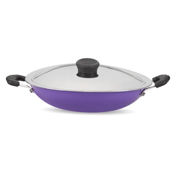Purple_Nonstick_Non_Induction_Aluminium_Appachetty/Appam_Pan_With_Lid_230Mm,1200_Ml