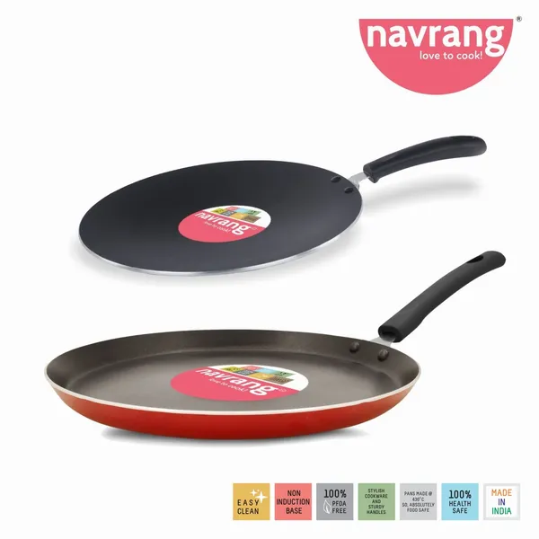 Red_Non_Stick_Aluminium_Dosa_Tawa_275_mm_And_Roti_Tawa_275_mm_Combo_Non_Induction