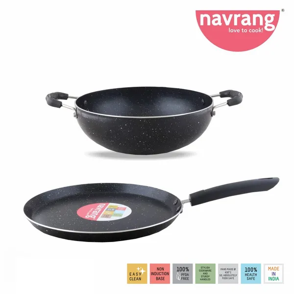 Set_of_2_pcs_Black_Non_Stick_Aluminium_Non-Stick_Spatter_Gift_Set,_Tawa_275Mm,Kadai_230_mm