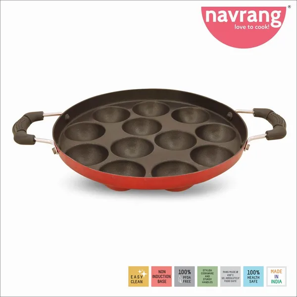 Red_Casting_Nonstick_Appakara_/_Appapatram_/_Paniyarkal_/_Paniyaram_12_Kulies_Light_Weight_With_Ss_Lid_Non_Induction