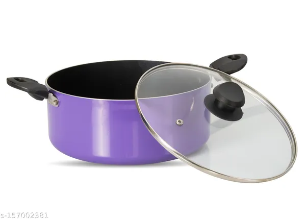 Purple_Nonstick_Aluminium_Non_Induction_Stew_Pot_220_mm_With_Glass_Lid,_3200_ML_Capacity