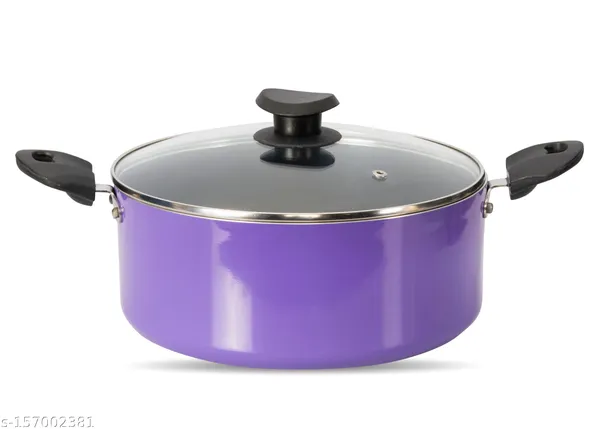 Purple_Nonstick_Aluminium_Non_Induction_Stew_Pot_220_mm_With_Glass_Lid,_3200_ML_Capacity