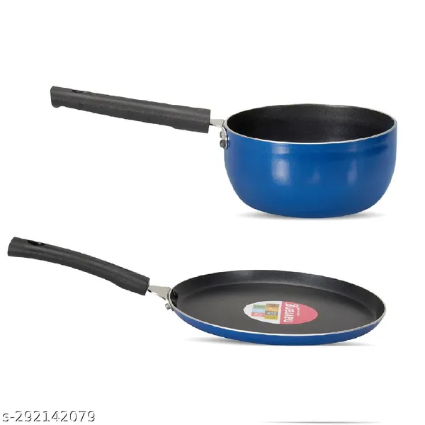 Set_of_2_pcs_Blue_Nonstick_Tawa_240_mm_And_Sauce_Pan_170_mm,_Non_Induction