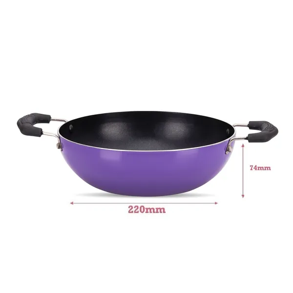 Set_of_3_pcs_Purple_Nonstick_Dosa_Tawa_260,Kadai_220,_Frypan_220,Sauce_Pan_160_And_Sslid,_Non_Induction