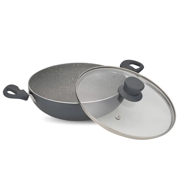 GRANITE_GREY_NONSTICK__INDUCTION_BASE_TAWA260+KADAI_220+FRYPAN220+GLASS_LID