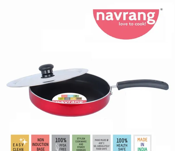 Red_Non_Stick_Non_Induction_Aluminium_Straight_Fry_Pan_With_Ss_Lid,230Mm