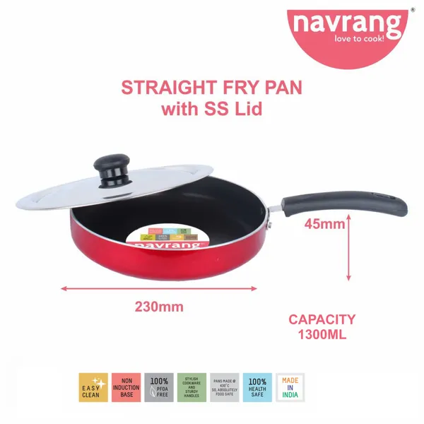 Red_Non_Stick_Non_Induction_Aluminium_Straight_Fry_Pan_With_Ss_Lid,230Mm
