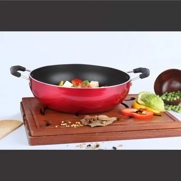 Red_Nonstick_Four_Pieces_Combo_Set_Dosa_Tawa,Kadai,Fry_Pan_And_Sauce_Pan