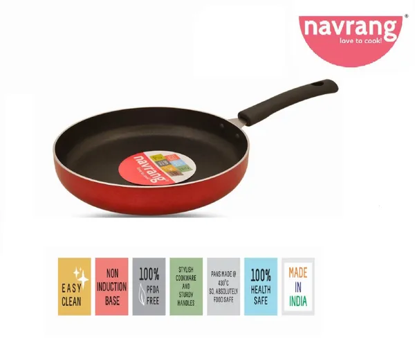 Red_Non_Stick_Non_Induction_Aluminium_Straight_Fry_Pan,_230Mm