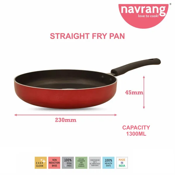 Red_Non_Stick_Non_Induction_Aluminium_Straight_Fry_Pan,_230Mm