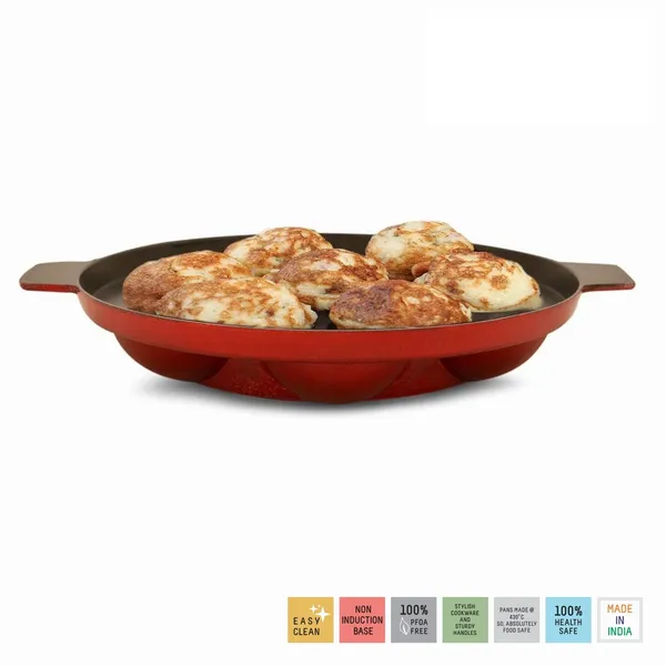 Set_of_4_pcs_Red_Nonstick_Aluminium__Cookware_Set_,Tawa_260+Kadai_230_+_fry_Pan_200_+_Appakara_7_Kulies_Without_Handle,_Non_-Induction