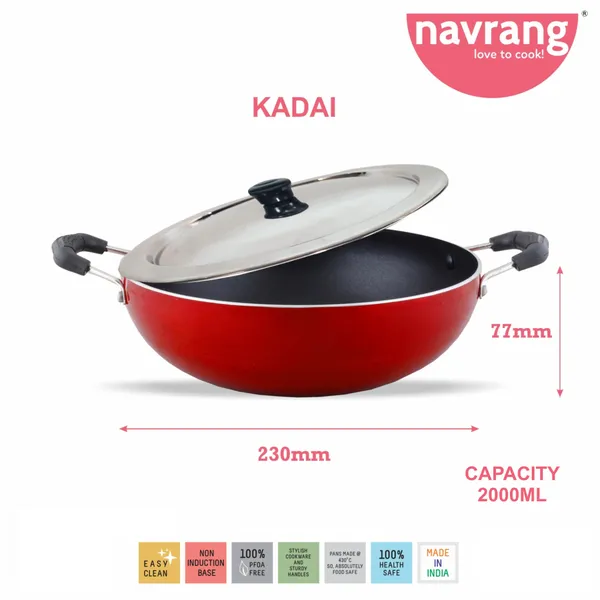 Set_of_3_pcs_Red_Nonstick__Kadai,DosaTawa_And_Fry_Pan_With_Common_SS_Lid