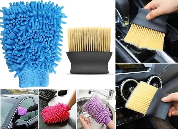 Car_Interior_Ac_Vents_Cleaning_Brush_Soft_Duster_Interior_Cleaning_Dusting_Tool_Black_And_Microfibre_Car_Wash_Mitt_For_Cleaning_And_Dusting_Chenille_Mitt_Cleaning_Gloves