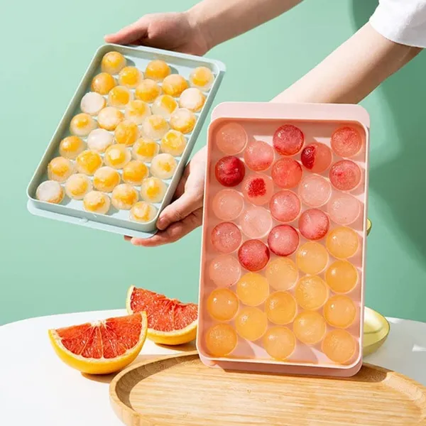 Plastic_Reusable_Flexible_Round_Ice_Cube_Trays_33_Cavity_Mini_Round_Ice_Plastic_Tray_Molds_For_Whiskey__Cocktails_Keep_Drinks_Chilled_Multicolor_Pack_Of_2